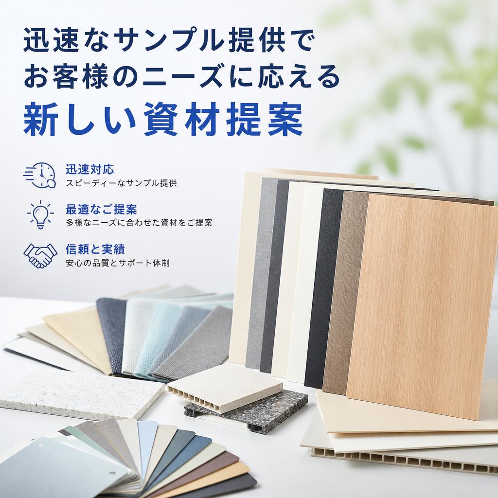 迅速なサンプル提供でお客様のニーズに応える新しい資材提案