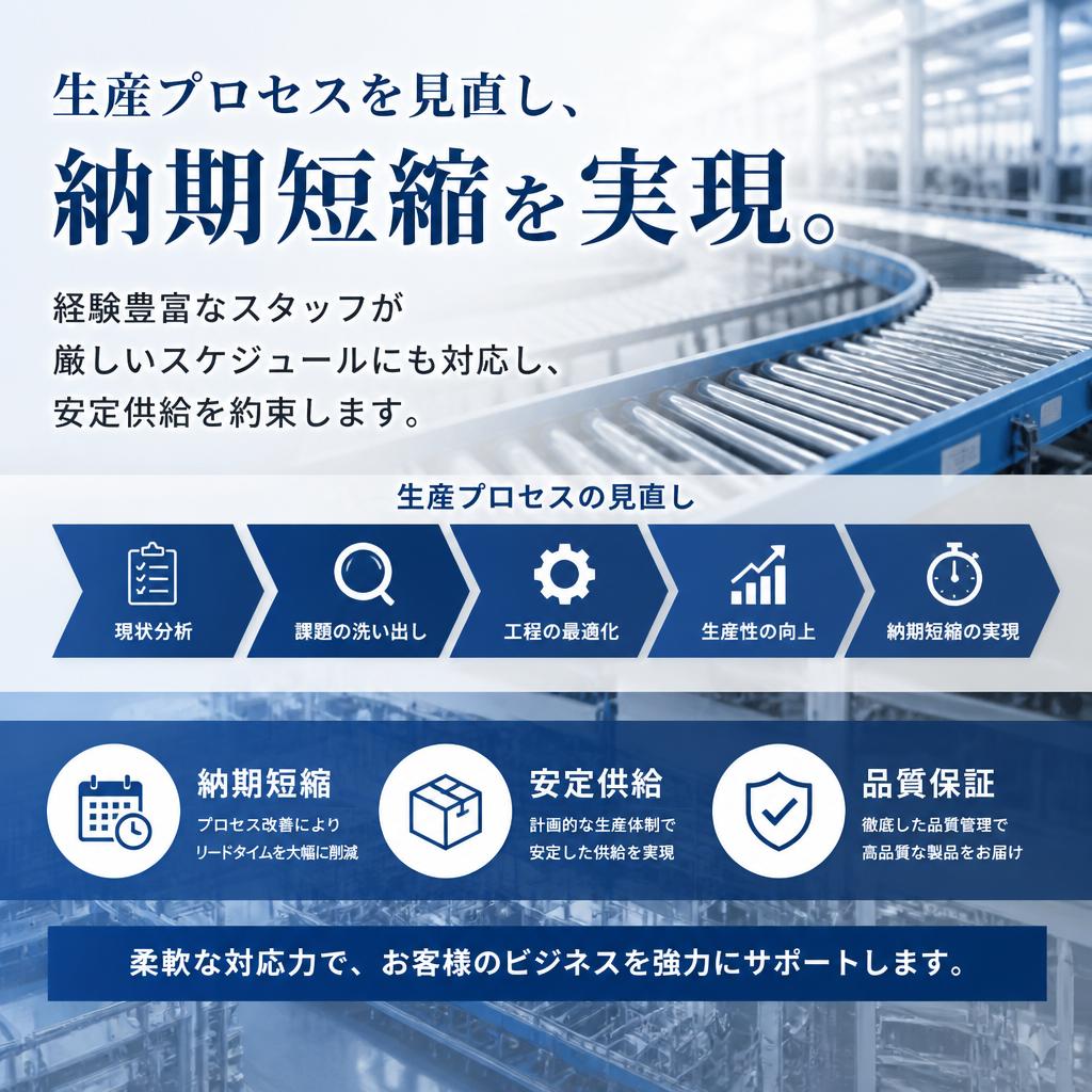 納期短縮のための徹底した製造体制