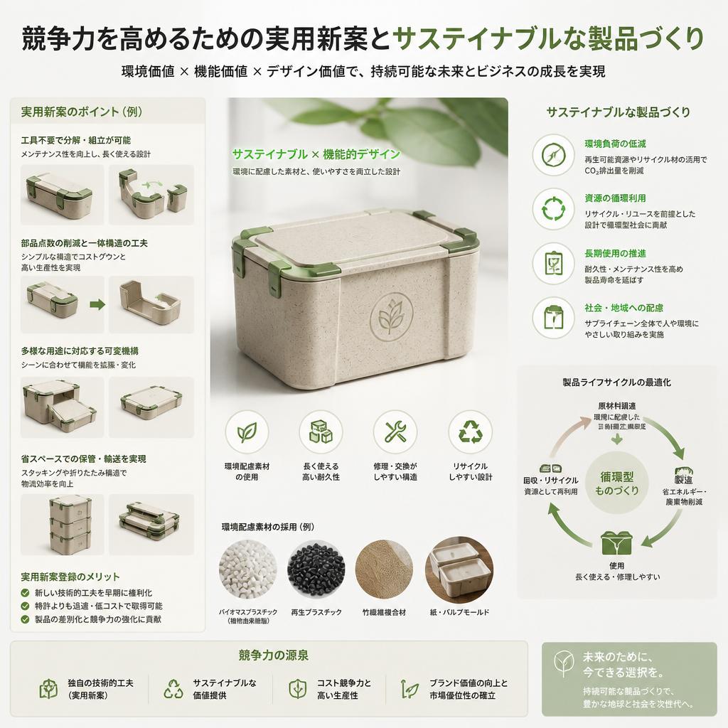 競争力を高めるための実用新案とサステイナブルな製品づくり