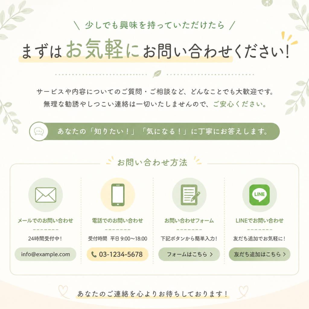 7. まずはお問い合わせを！
